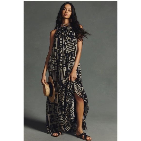 Anthropologie Dresses & Skirts - Nikita Mhaisalkar Graphic Halter Maxi Dress - Size M